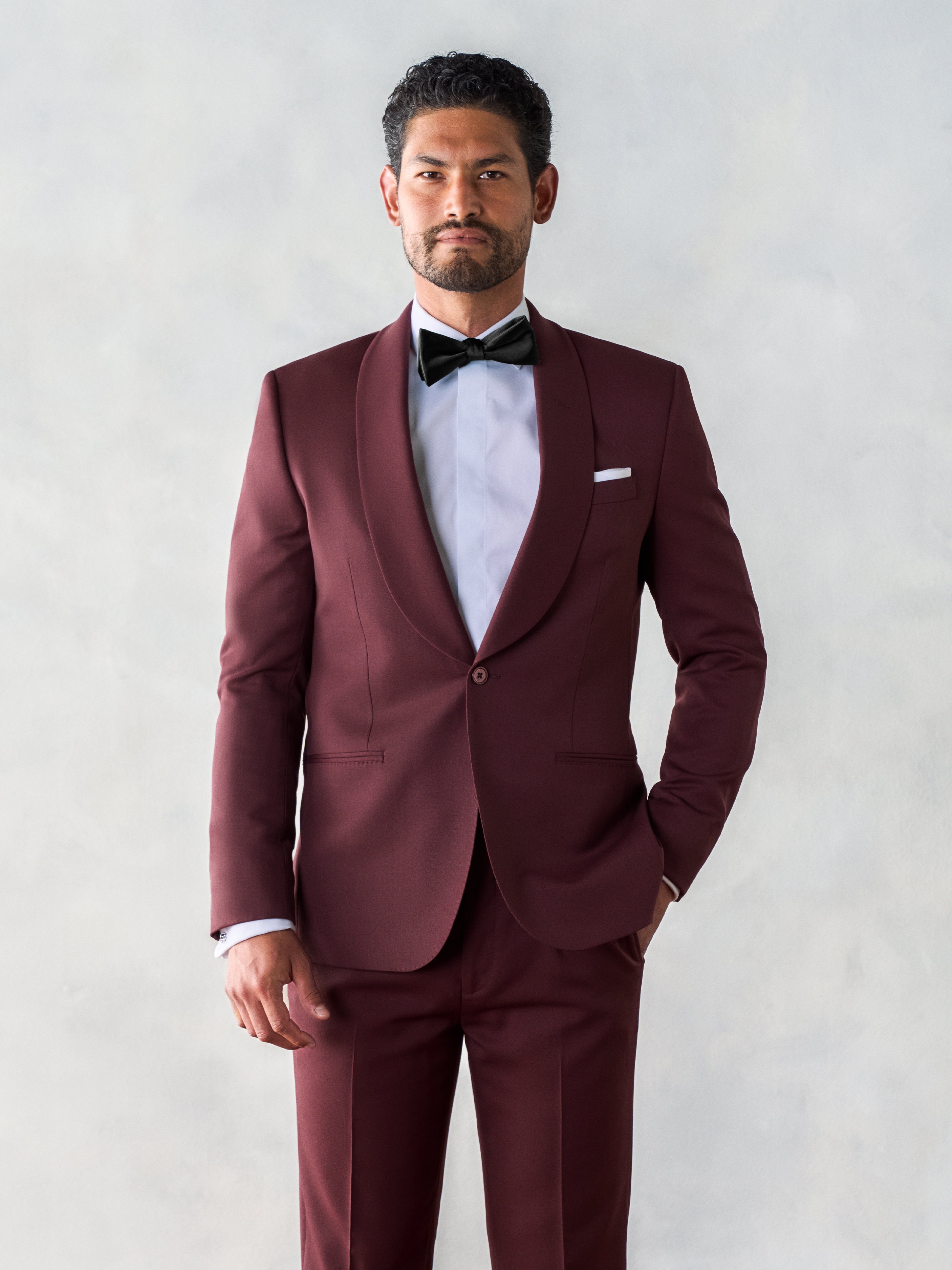 Burgundy tux for groom - formal and modern tux {Friar Tux} | Burgundy tux,  Groom wedding attire, Groom reaction